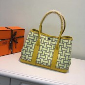 Hermes Garden Party 36cm Canvas Handbag Yellow