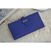 Hermes Calf Leather Wallet H005 Royal Blue