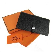 Hermes Dogon Wallet Togo Leather H001 Black